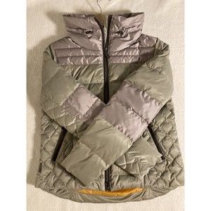 NWOT Lole Women’s Duck Down Jacket Coat Olive/Taupe Size L Warm Mid-Length